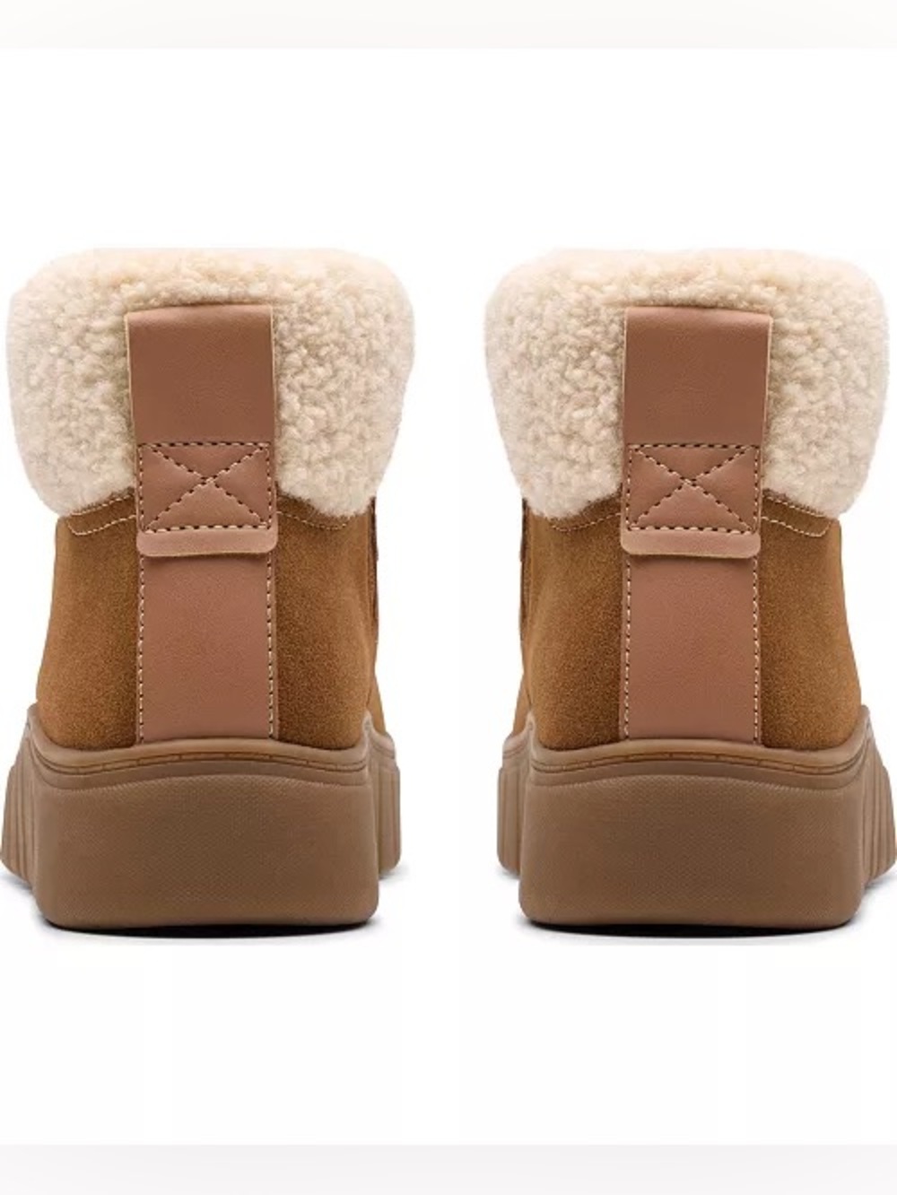 ♥️♥️ Clarks Collection Women's Mykah Izzy Cozy Lace-Up Booties - Dark Tan Suede - Picture 3 of 6
